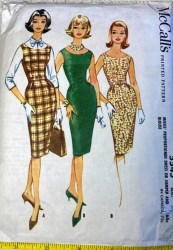 5545 MCCALLS 1955 SLEEVES OR NOT SHEATH DRESS,  JUMPER, BLOUSE PATTERN 10 31B or 12 32B choice
